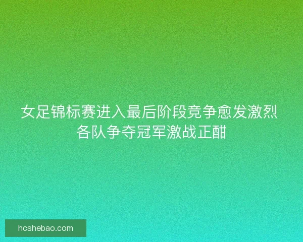 女足锦标赛进入最后阶段竞争愈发激烈 各队争夺冠军激战正酣
