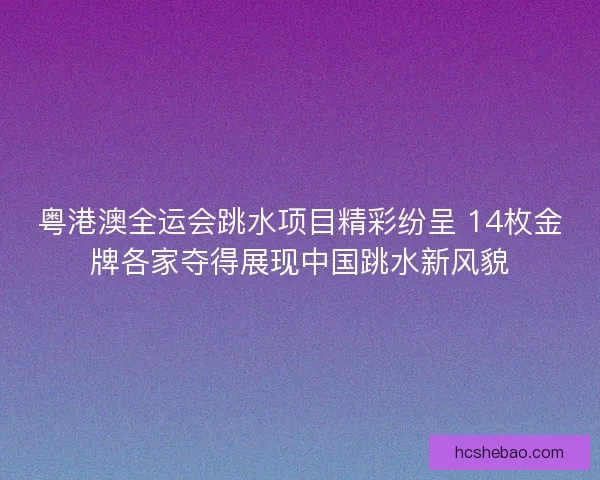 粤港澳全运会跳水项目精彩纷呈 14枚金牌各家夺得展现中国跳水新风貌