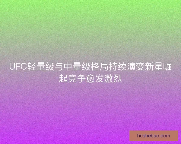 UFC轻量级与中量级格局持续演变新星崛起竞争愈发激烈